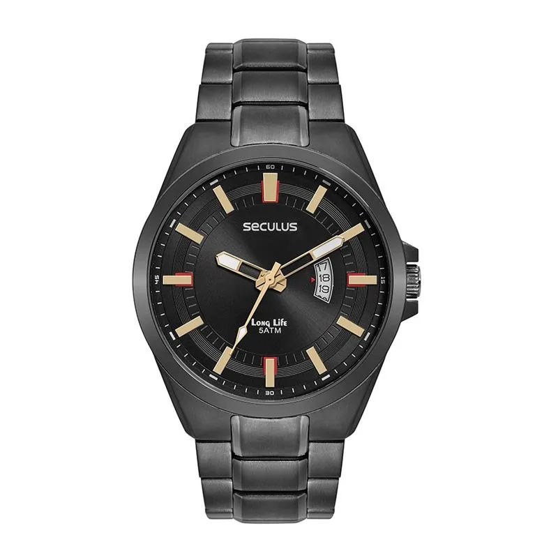 Relogio De Pulso Masculino Preto 44254gpsvpa3 - Seculus