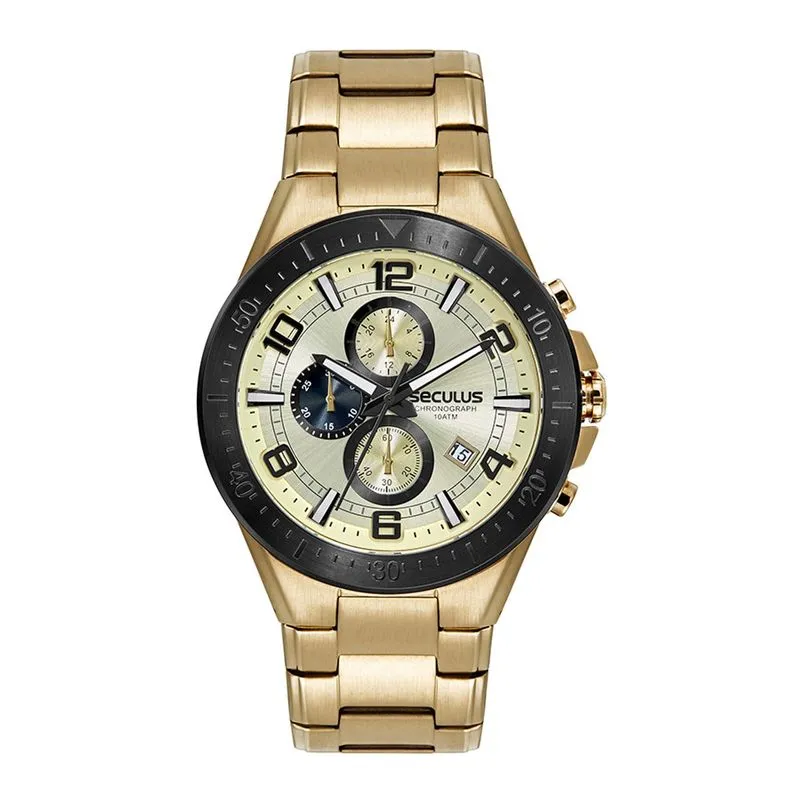 Relogio De Pulso Masculino Dourado 44242gpsvha2 - Seculus