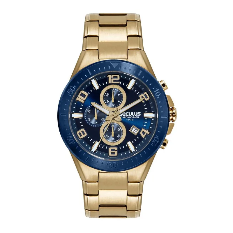 Relógio Seculus Masculino Ref:44242gpsvla3 Cronógrafo Dourado