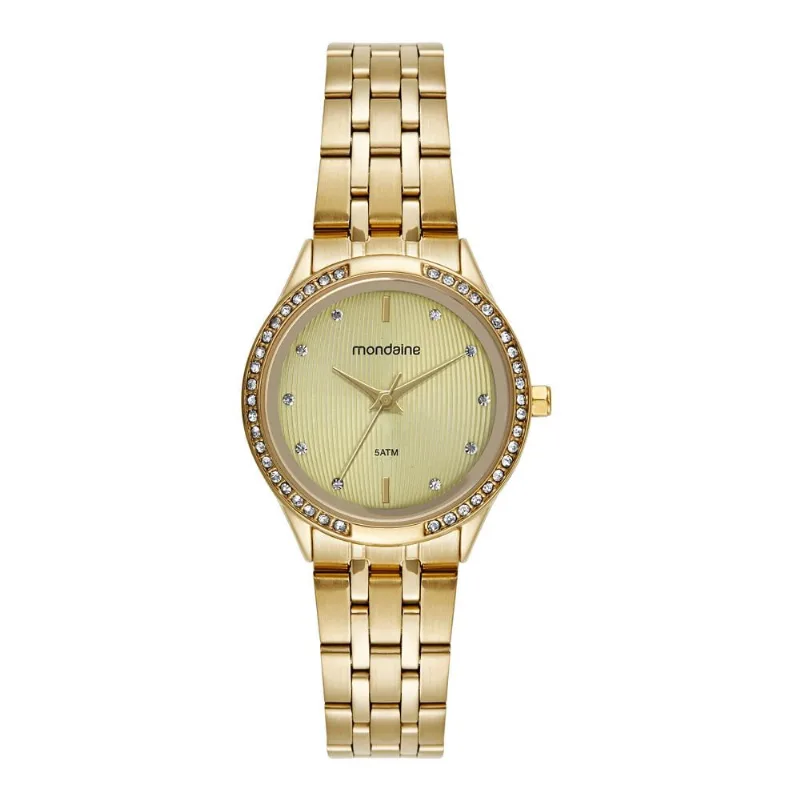 Relogio Mondaine Feminino Ref: 32858lpmvde1 Clássico Dourado