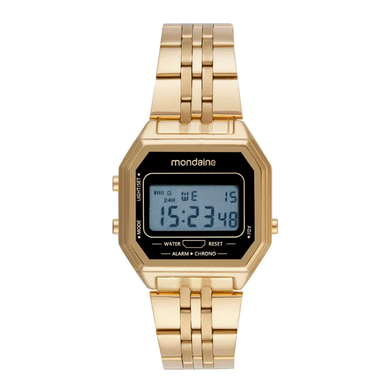 Relógio Unissex Digital Vintage Dourado