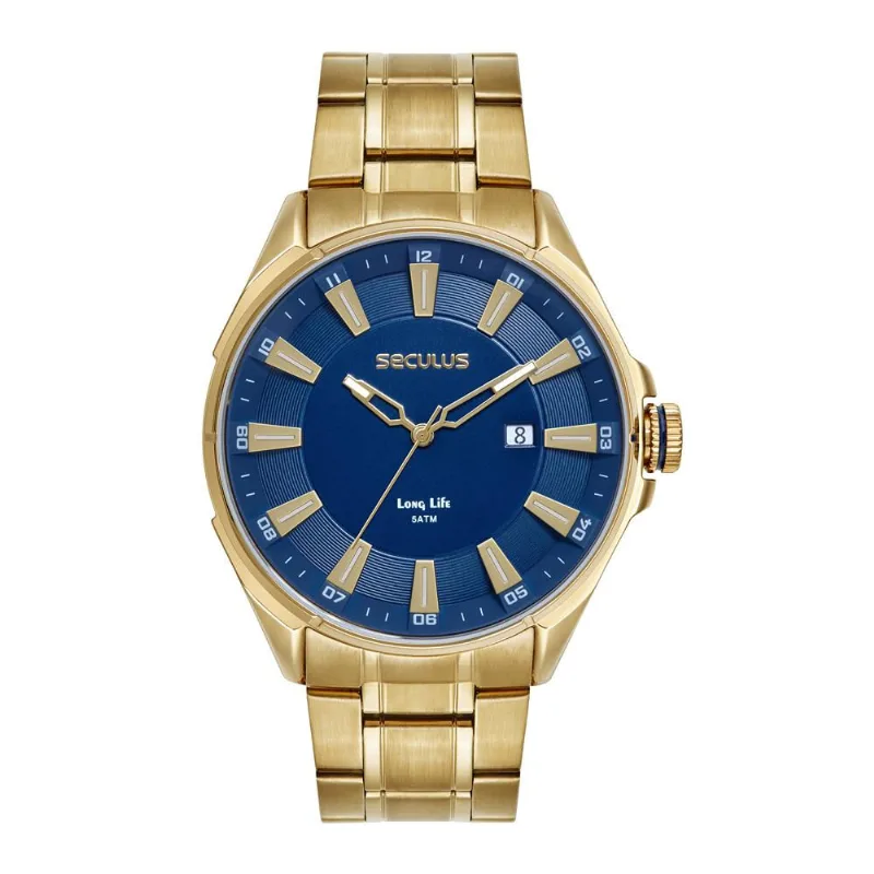 Relógio Seculus Masculino Ref: 77311gpsvda2 Esportivo Dourado