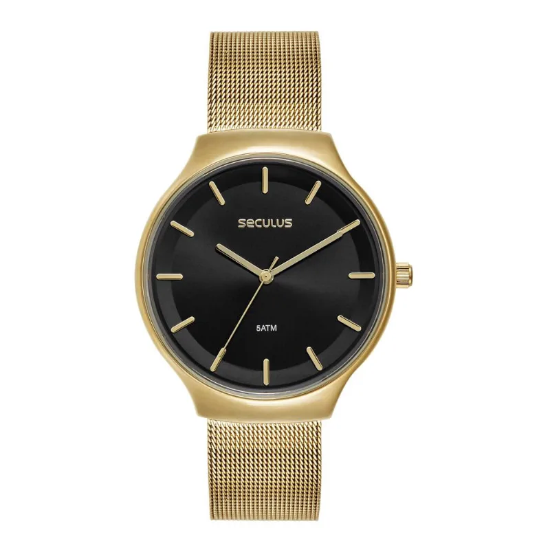 Relógio Seculus Feminino Ref: 77317lpsvds2 Casual Mesh Dourado