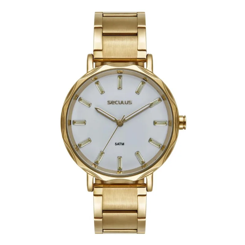 Relógio Seculus Feminino Ref: 77319lpsvds1 Fashion Dourado