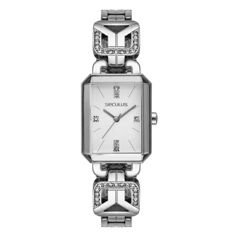 Relógio Seculus Feminino Ref: 23736l0svnb2 Retangular Bracelete Dourado