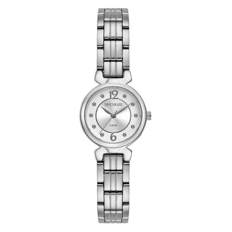 Relógio Seculus Feminino Casual Prateado