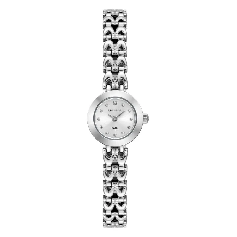 Relógio Seculus Feminino Bracelete Mini Prateado