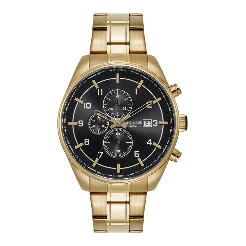 Relógio Seculus Masculino Ref: 44272gpsvda2 Cronógrafo Dourado