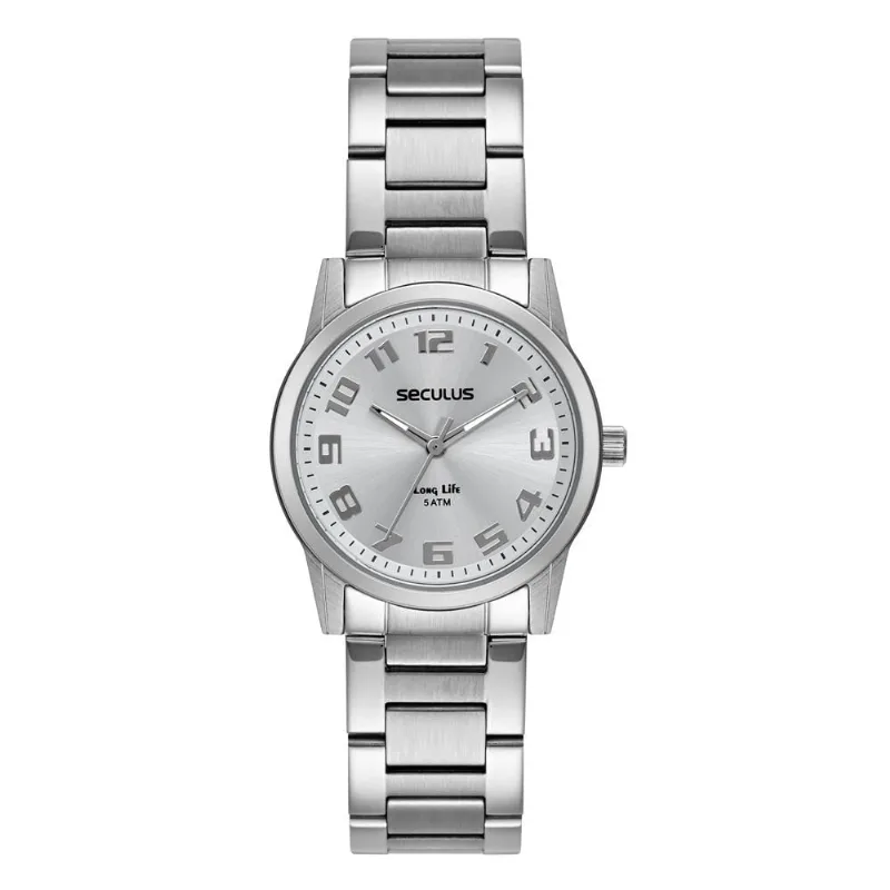Relógio Seculus Feminino Ref: 20954l0svna4 Casual Aço Prateado