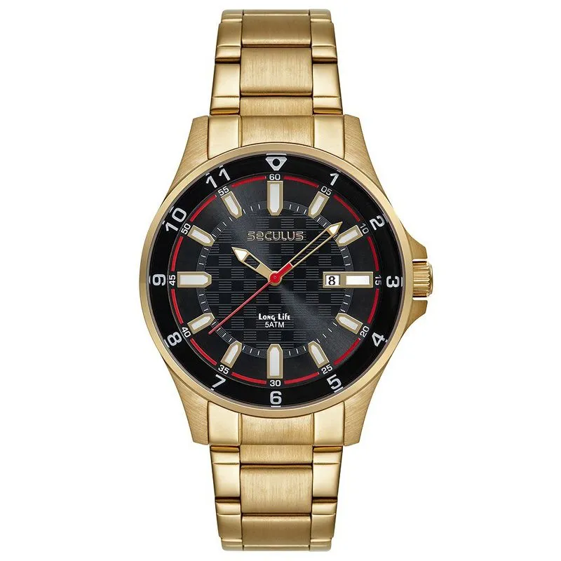 Relógio Seculus Masculino Dourado 23727GPSVDA2