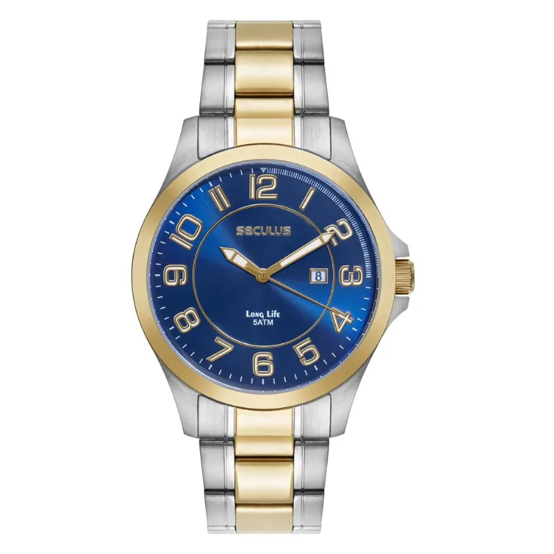 Relógio Seculus Masculino Ref: 23728gpsvba3 Casual Bicolor
