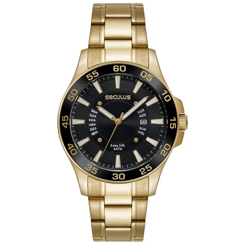 Relógio Masculino Analógico Mondaine Dourado/Preto 23729GPSVDA2