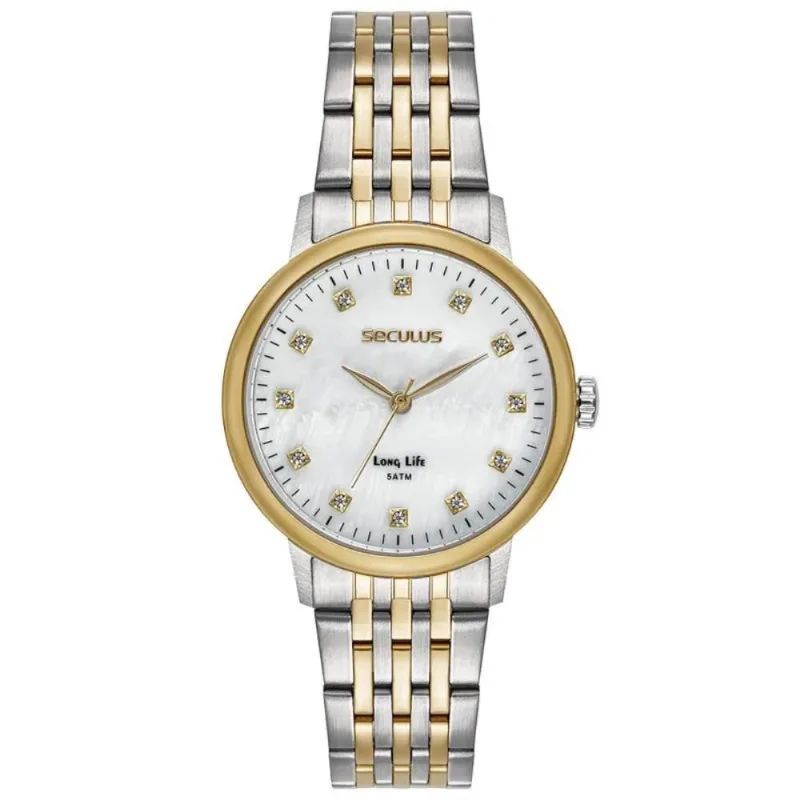 Relógio Seculus Feminino Ref: 77331lpsvba2 Casual Aço Bicolor