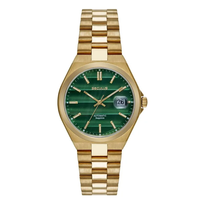 Relógio Seculus Masculino Automático Dourado