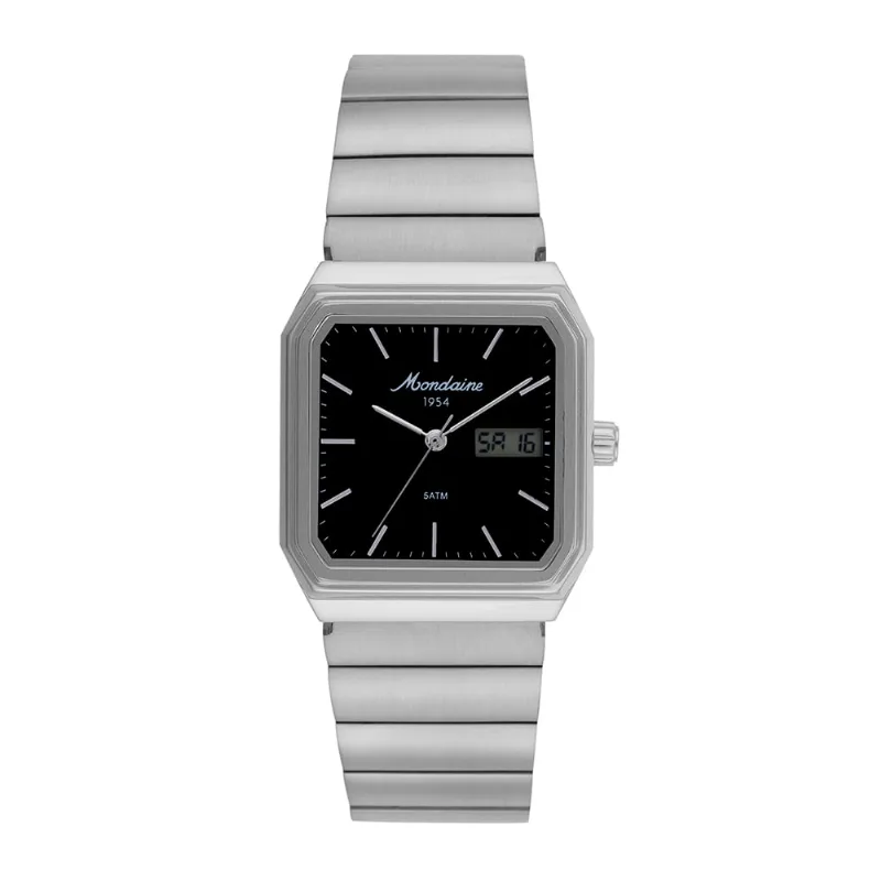 Relógio Masculino Quadrado Anadigi Linha 1954 Prata