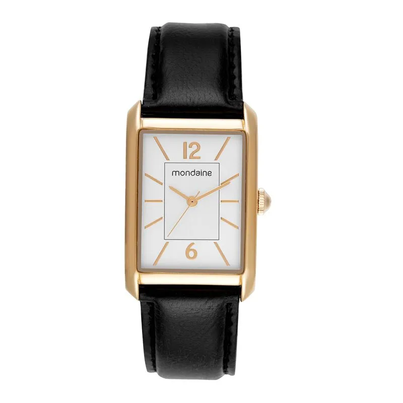 Relógio Feminino Dourado Quadrado Casual