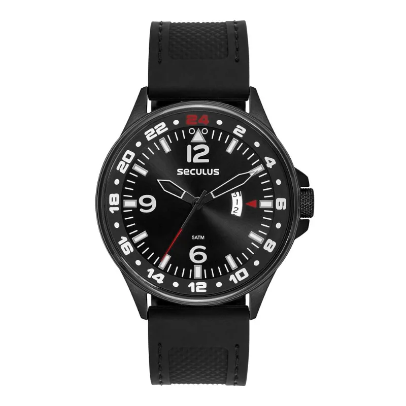 Relógio Seculus Masculino Ref: 44279gpsvpu3 Esportivo Black
