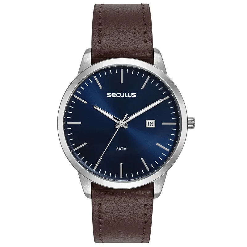 Relógio Masculino Analógico Seculus Prata/Azul 44281G0SVNC1