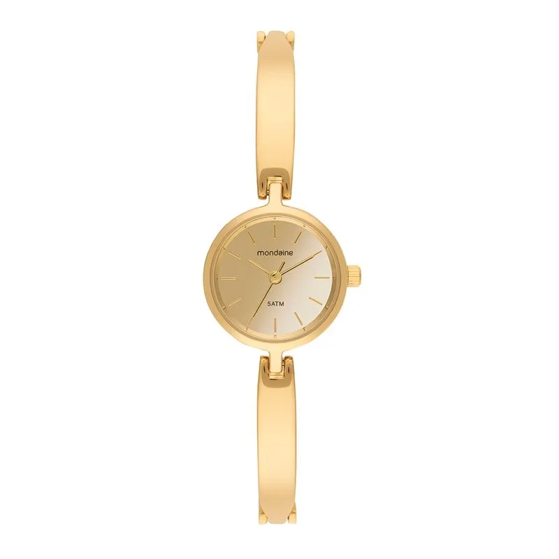 Relógio Feminino Bracelete Espelhado Dourado