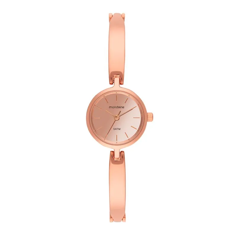 Relógio Feminino Bracelete Espelhado Rosé