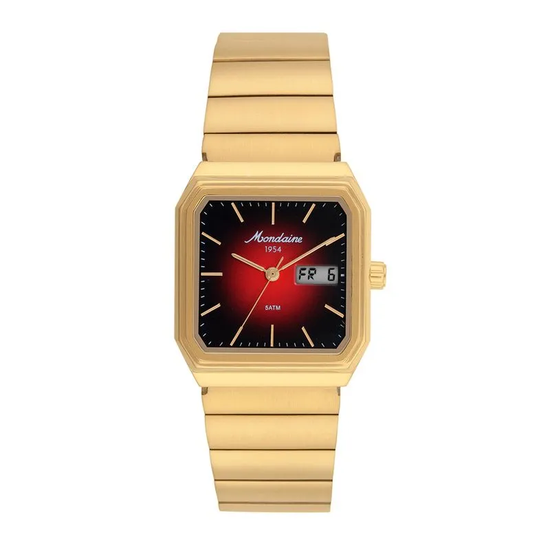Relógio Unissex Dourado 70 Anos Anadigi Aço