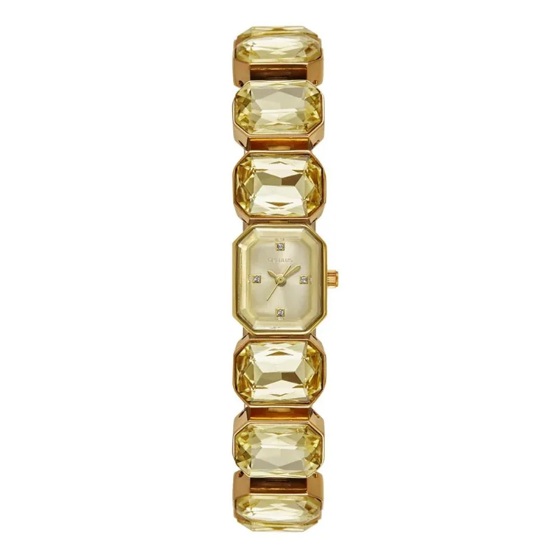 Relógio Seculus Feminino Ref: 77333lpsvdb1 Retangular Bracelete Dourado