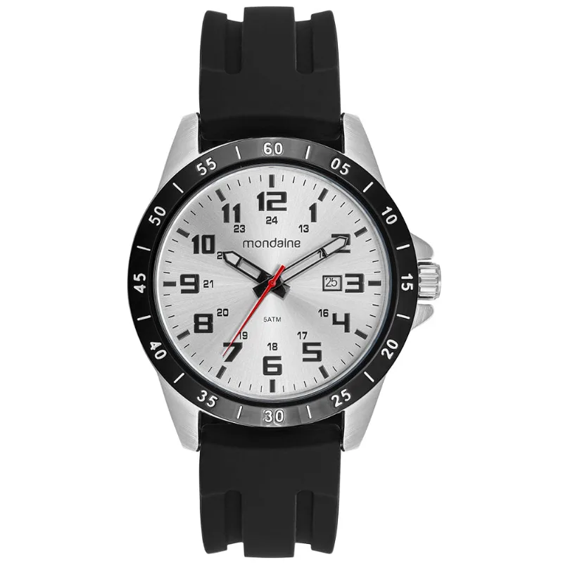 Relógio Masculino Esportivo Prata Pulseira Silicone