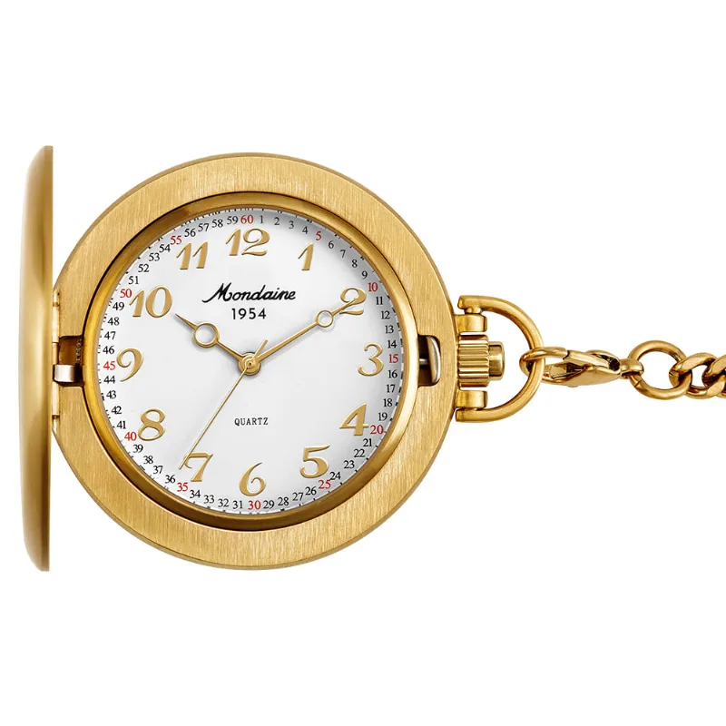 Relógio de Bolso Masculino Dourado com Abertura Automática
