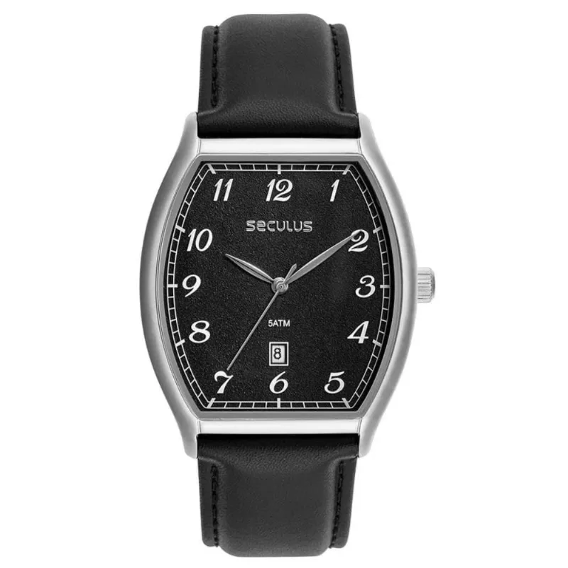 Relógio Seculus Masculino Ref: 23746g0svnc1 Retangular Prateado