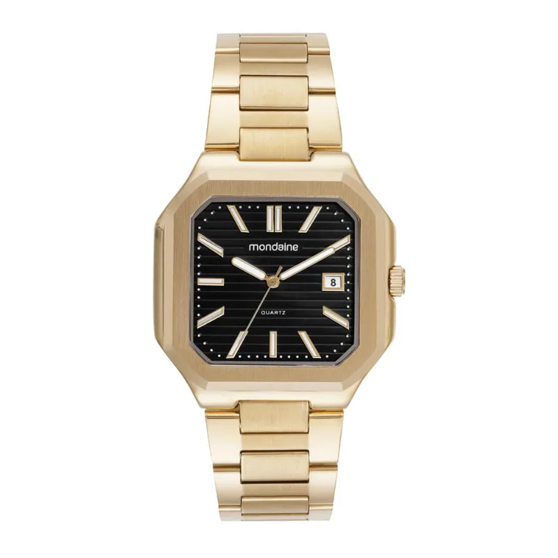 Relogio Mondaine Masculino Ref: 32945gpmvde1 Retangular Dourado