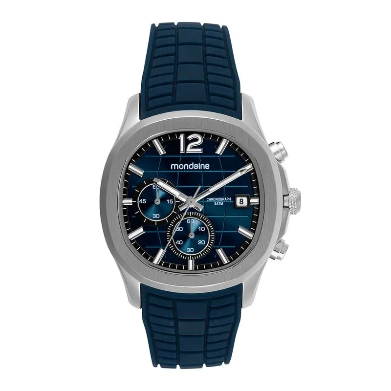 Relógio Masculino Quadrado Cronógrafo Azul Fitting