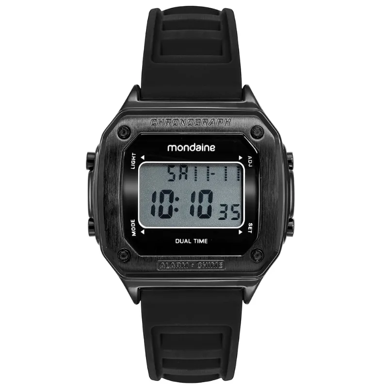 Relógio Masculino Quadrado Preto Digital Silicone
