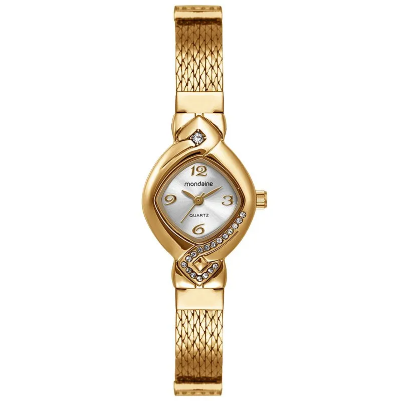 Relogio Feminino Oval Vintage Dourado