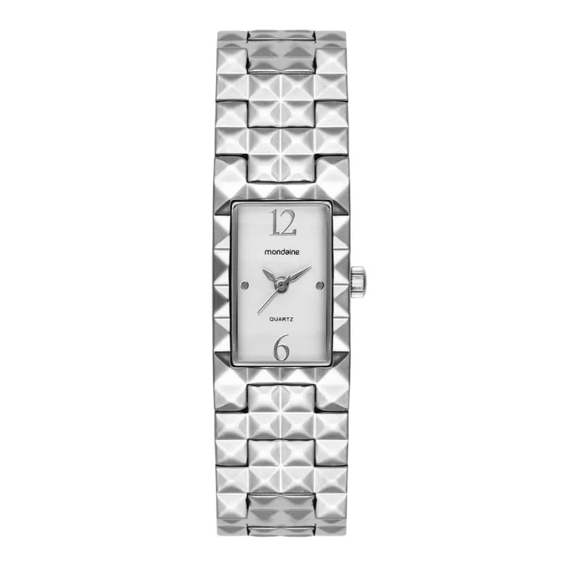 Relogio Mondaine Feminino Ref: 99840l0mvnm2 Bracelete Retangular Prateado