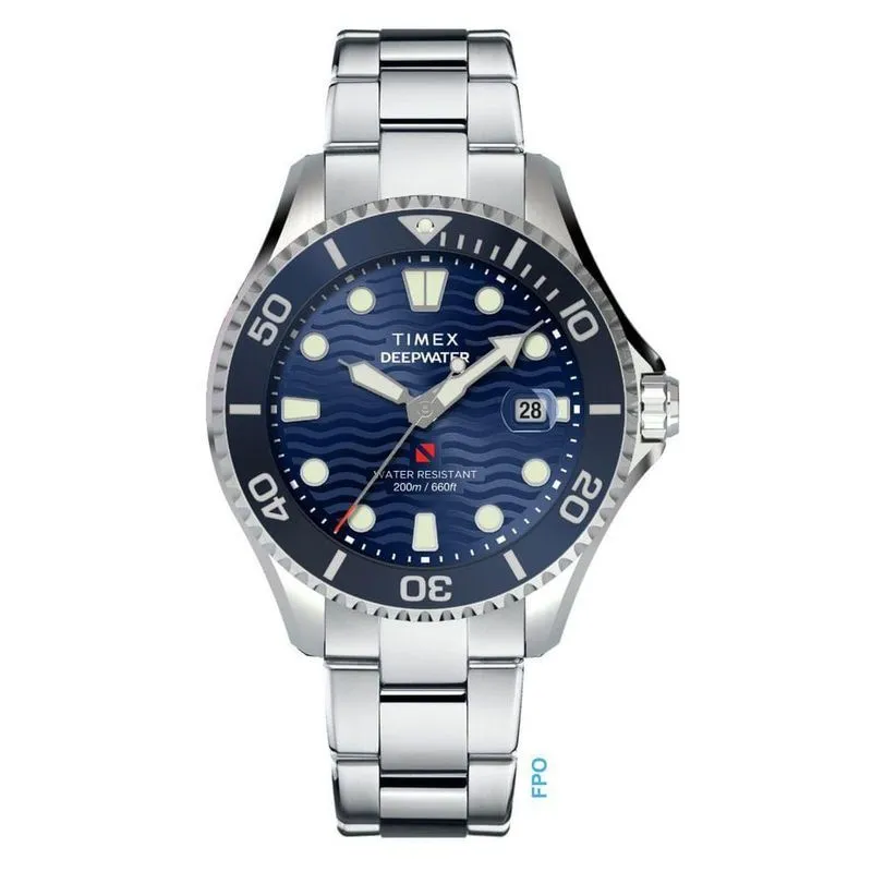 Relógio Masculino Deepwater Meridian Analógico Aço Inox Display LED Prata Iconnect By Timex