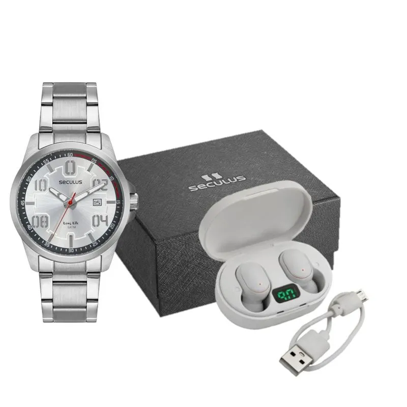 Relogio De Pulso Masculino 44198g0svna2k2 Prata - Seculus