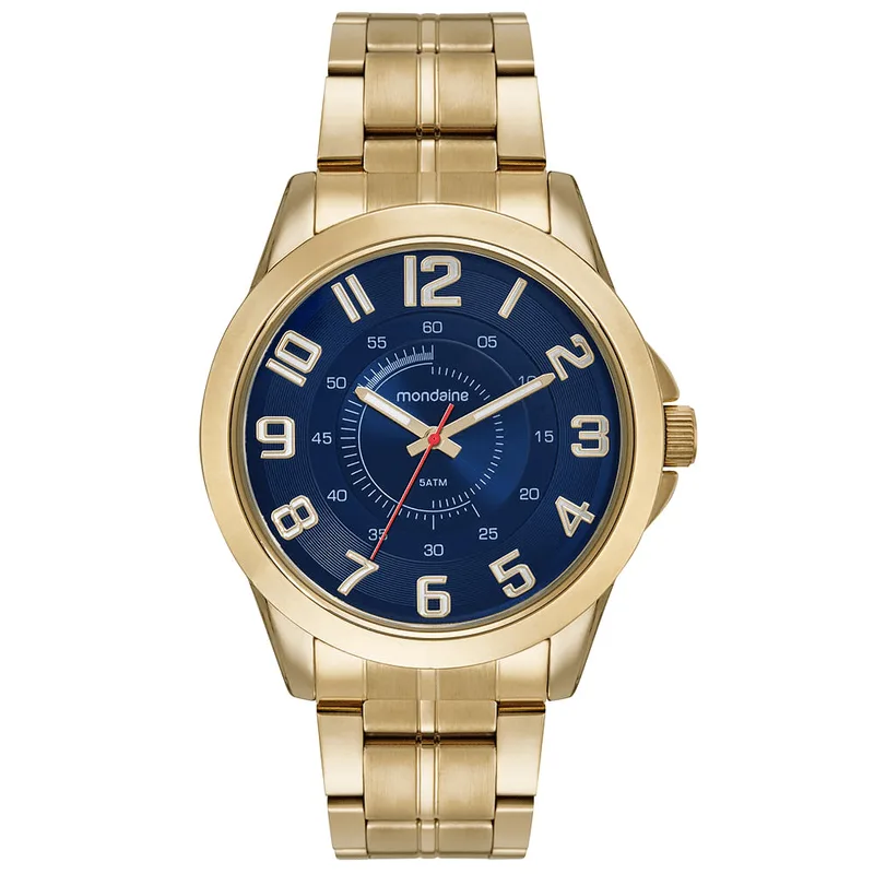 Relógio Masculino Analógico Mondaine Dourado/Azul 32604GPMVDE1