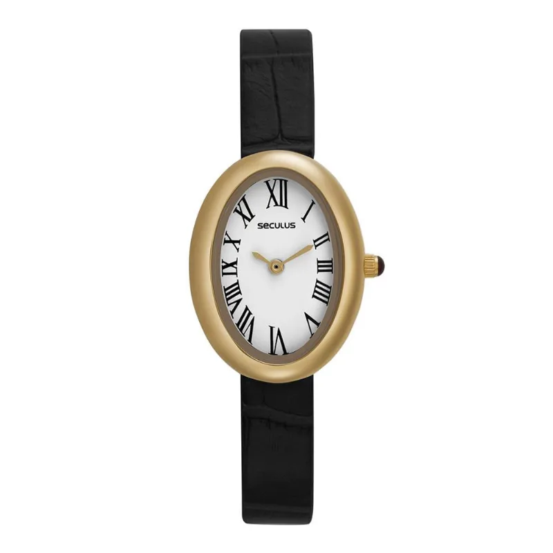 Relógio Seculus Feminino Ref: 21003lpsvdc2 Oval Clássico Dourado