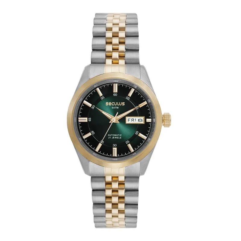 Relógio Seculus Masculino Automático Bicolor