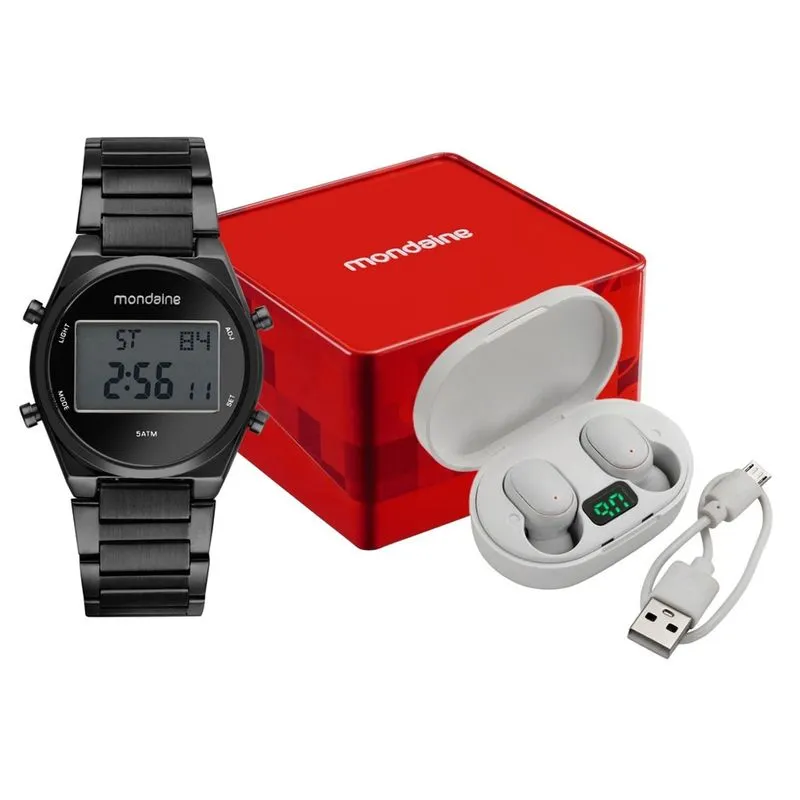 Relógio De Pulso Masculino + Acessorio 32818gpmvpe3k1 - Mondaine