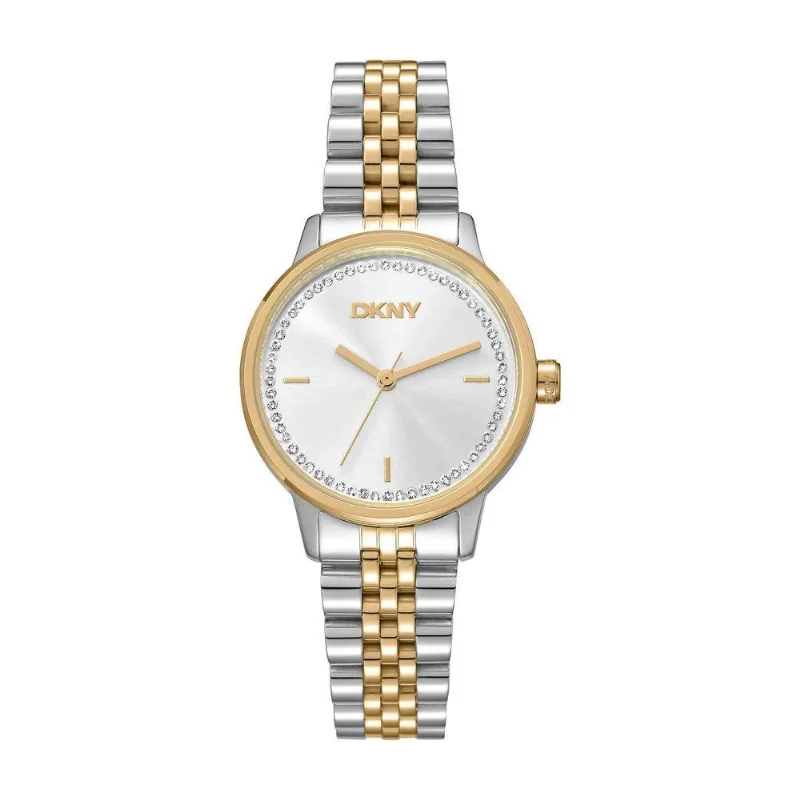Relógio Feminino Soho Analógico em Aço Inox Bicolor Prata e Dourado Donna Karan
