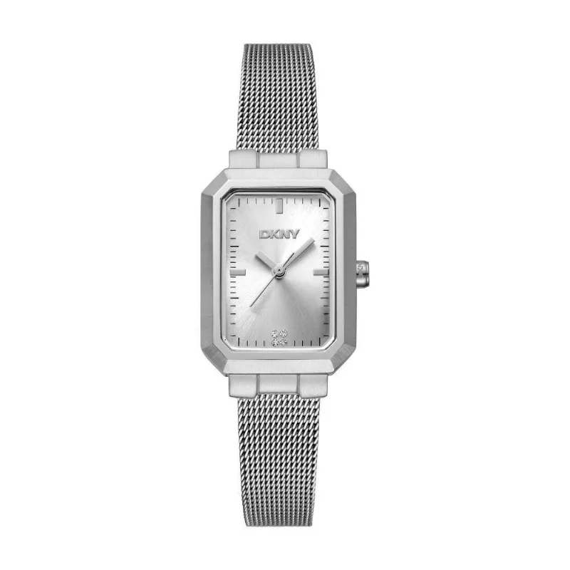Relógio Feminino Nolita Analógico Display LED Aço Inox Prata Bracelete Donna Karan