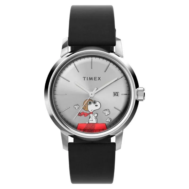Relógio Masculino TW2W49600M Clássico Couro Automático Prata Iconnect By Timex