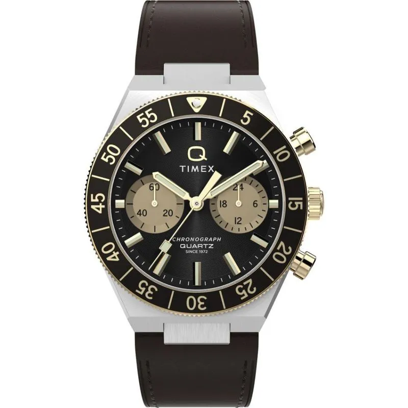 Relógio Masculino TW2Y56000 Cronógrafo em Couro Marrom Iconnect By Timex 40MM