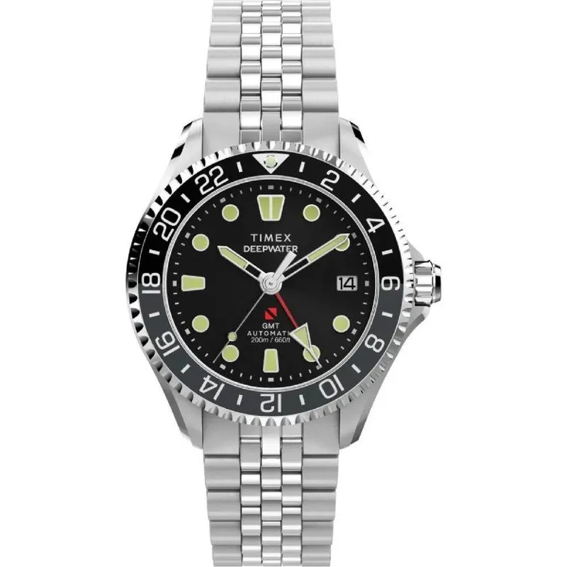 Relógio de Mergulho TW2Y63900 Automático Aço Inox GMT Preto Iconnect By Timex