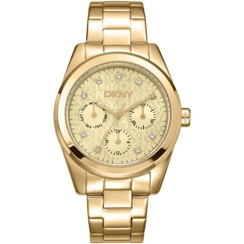 Relógio Dkny Feminino Multifunção Dourado