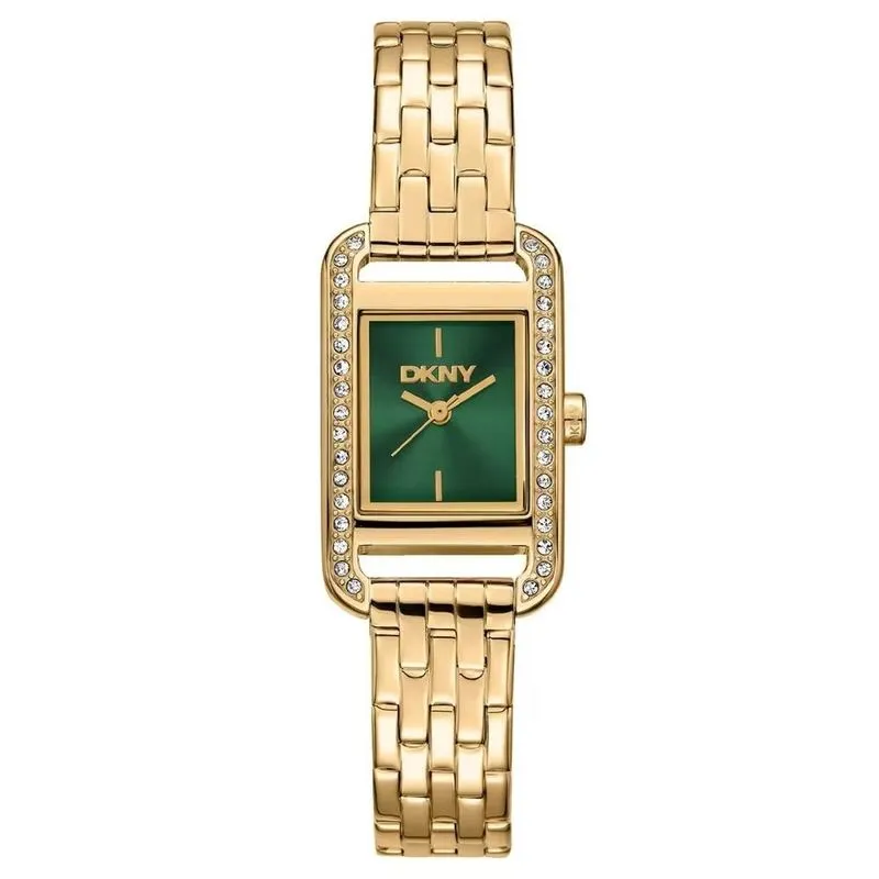 Relógio Dkny Feminino Retangular Dourado