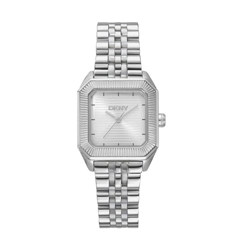 Relógio Dkny Feminino Retangular Prateado