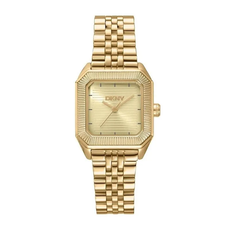Relógio Dkny Feminino Retangular Dourado