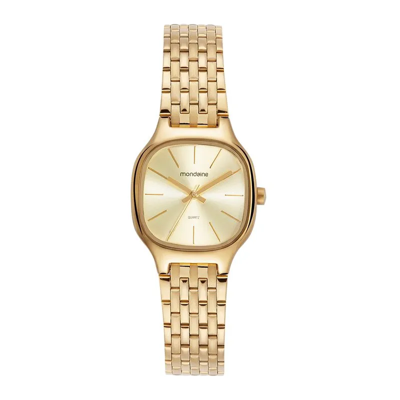 Relogio Feminino Retangular Slim Dourado